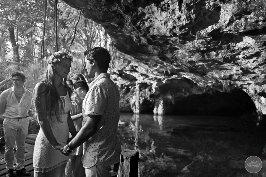 he couple celebrated their wedding in a spiritual Mayan cenote