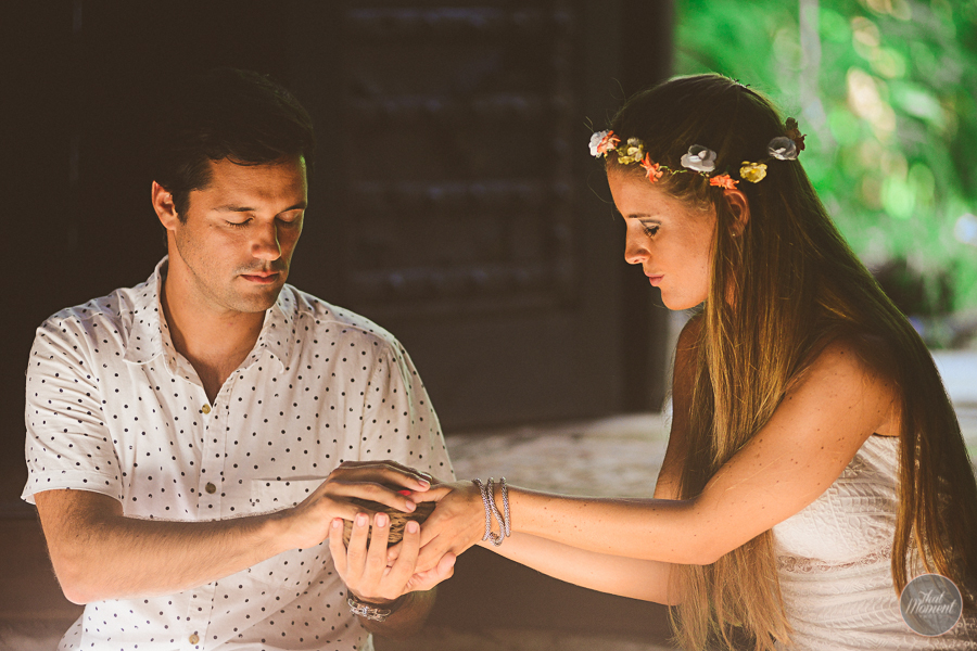 the couple celebrated their wedding in spiritual Mayan jungle