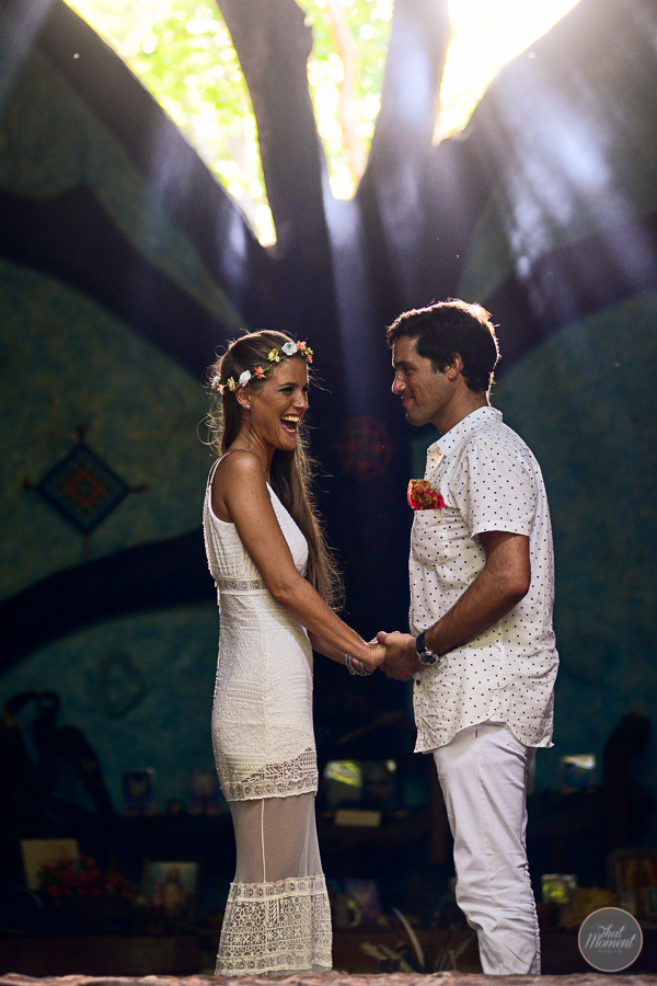 the couple celebrated their wedding in spiritual Mayan jungle